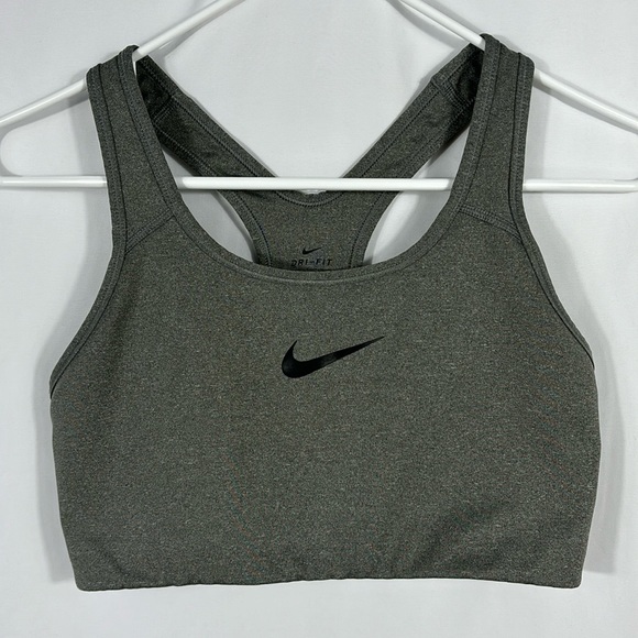 Nike Dri-Fit Grey Racerback Sports Bra | Size Large - Picture 1 of 3